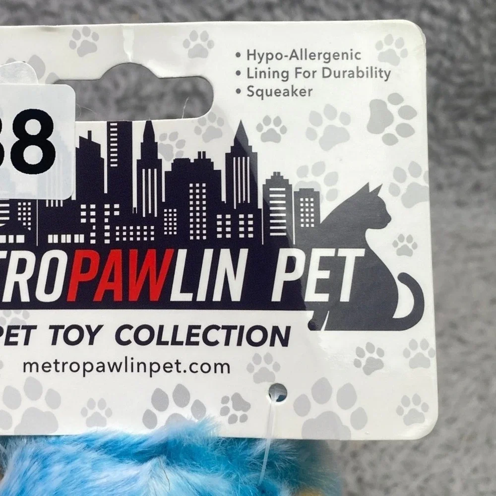 Blue Hedgehog Dog‎ Toy Plush Squeaky New Metro Pawlin Pet